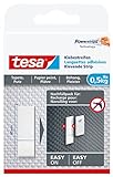 tesa Powerstrips Tapete&Putz - doppelseitige Klebestreifen für Tapete und Gips - Ersatz-Klebestreifen für den tesa Klebenagel - Haltekraft 0,5 kg/Nagel - 1 x 9 Streifen