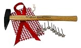 Geschenkset "Hammer & Nägel" - zur Einweihung / Richtfest / Umzug / Hausbau / Einzug / Hauskauf - Geschenk Nachbarn - Schlosserhammer 200g mit Holzstiel + 10 Blumennägel