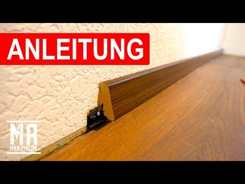 Fußleisten zusägen und befestigen. Darauf musst du achten.