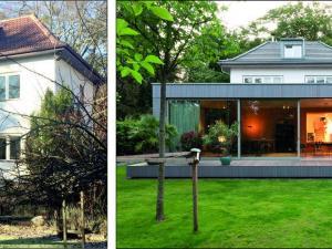Betonpavillon im Garten