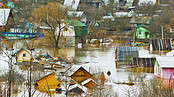 Hochwasser im Wohngebiet