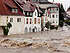 Hochwasser in einem Wohngebiet